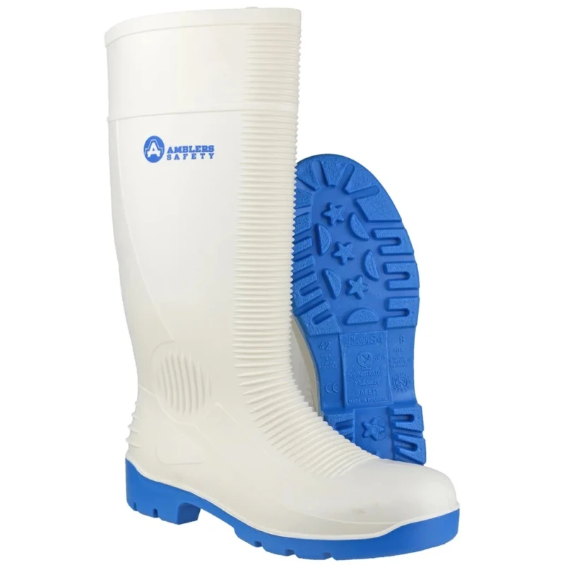 Amblers Unisex White Steel Toe Capped Safety Boots FS98, Size UK 10/EU 44, Chemical and Water Resistant FS98