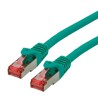 Roline Shielded Screened Cat6 Ethernet Cable 8 Core, Green, 3 m, Low Smoke Zero Halogen, 26 AWG, 100 Ohm Impedance Cat6