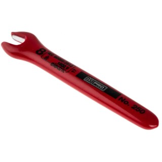 RS PRO Insulated Open End Spanner Metric, 150mm Overall Length, 8 mm Size, Chrome Vanadium Steel, IEC 60900, Model 197-3794