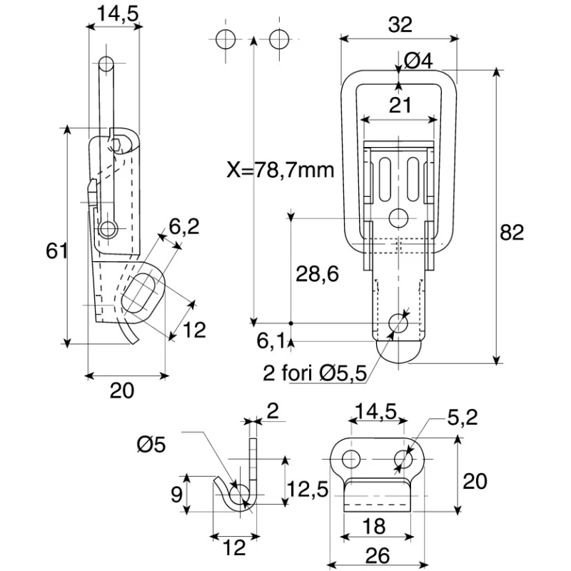 Savigny Stainless Steel Lockable Toggle Latch 82mm Length 32mm Width 20mm Depth 40024 IB