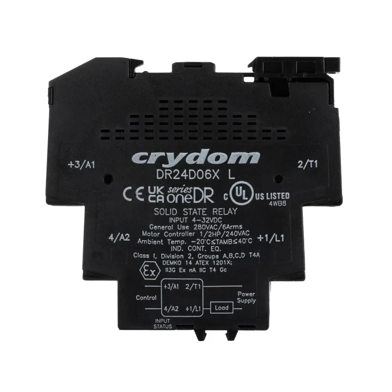 Sensata / Crydom Solid State Interface Relay Control 32V DC DIN Rail Screw Mount DR24D06X