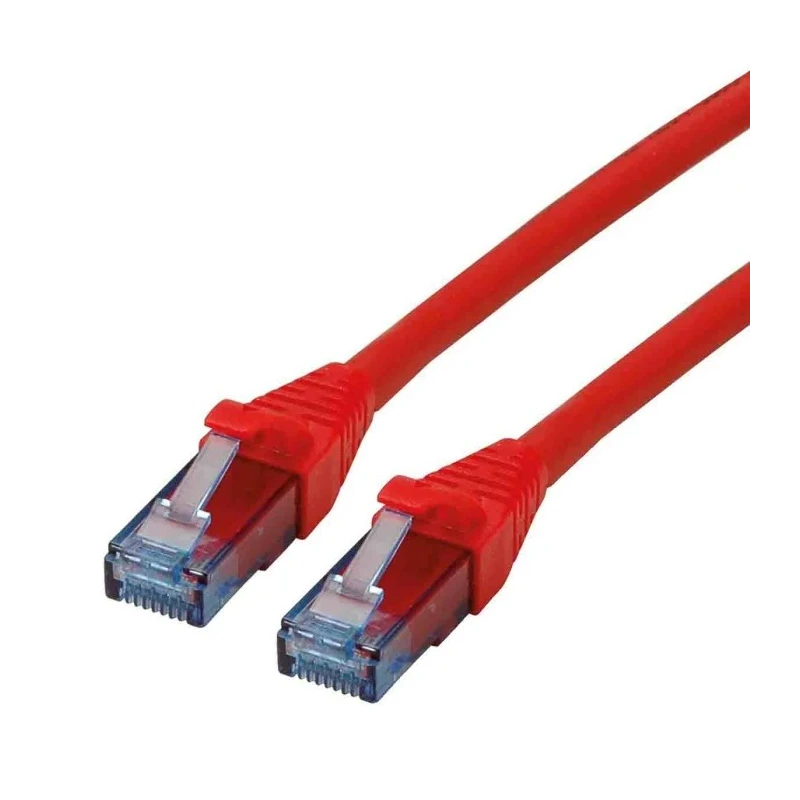 Roline Cat6a Ethernet Cable 8 Core, Red, 300 mm, Unshielded Unscreened, Low Smoke Zero Halogen 