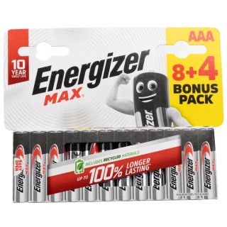 Energizer MAX Zinc Manganese Dioxide AAA Battery 1.5 V 1.2 Ah 12 Pack 7638900438246