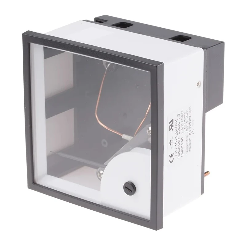 RS PRO Analogue Panel Ammeter 5 A AC, 92 mm x 92 mm, ±1.5 % Accuracy Moving Iron 901-0352