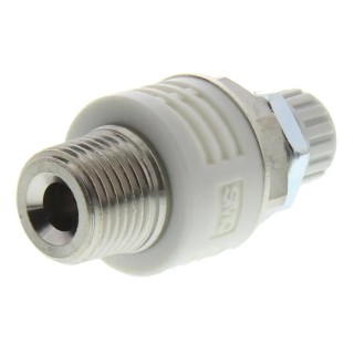 SMC Brass Pneumatic Silencer 1.5 MPa 20dB Noise Reduction Threaded Male R-Thread 15 mm Diameter ASN2