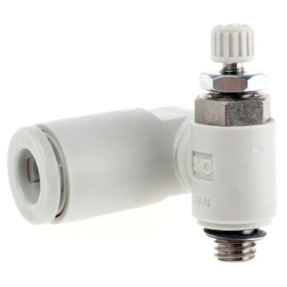 SMC Exhaust Flow Regulator AS1301F-M5-06 Metric Inlet Thread Inline Speed Controller with Push-in Fittings AS1301F-M5-06