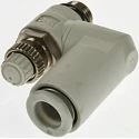 SMC Threaded Series Exhaust Flow Regulator With Male Threaded UNF 1/8 in Inlet and Outlet AS2301F-U01-08