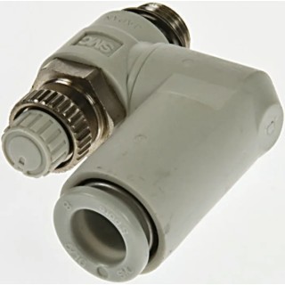 SMC Threaded Series Exhaust Flow Regulator With Male Threaded UNF 1/8 in Inlet and Outlet AS2301F-U01-08