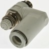 SMC Threaded Series Exhaust Flow Regulator With Male Threaded UNF 1/8 in Inlet and Outlet AS2301F-U01-08