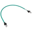 Omron XS6 Shielded Screened Cat6a Ethernet Cable Green Low Smoke Zero Halogen 0.5m 
