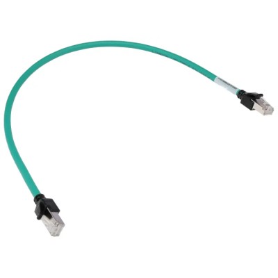 Omron XS6 Shielded Screened Cat6a Ethernet Cable Green Low Smoke Zero Halogen 0.5m 