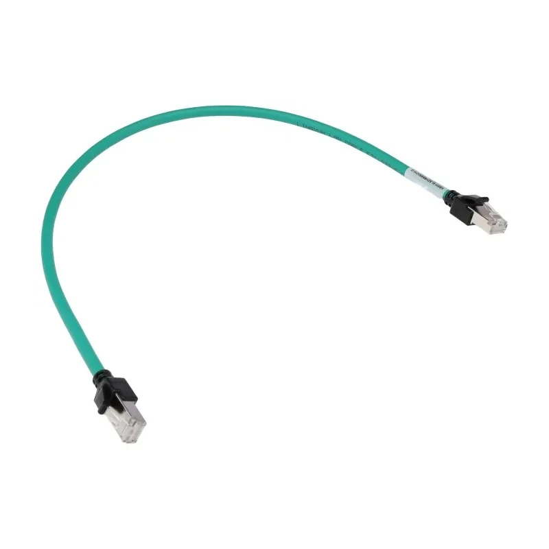 Omron XS6 Shielded Screened Cat6a Ethernet Cable Green Low Smoke Zero Halogen 0.5m 