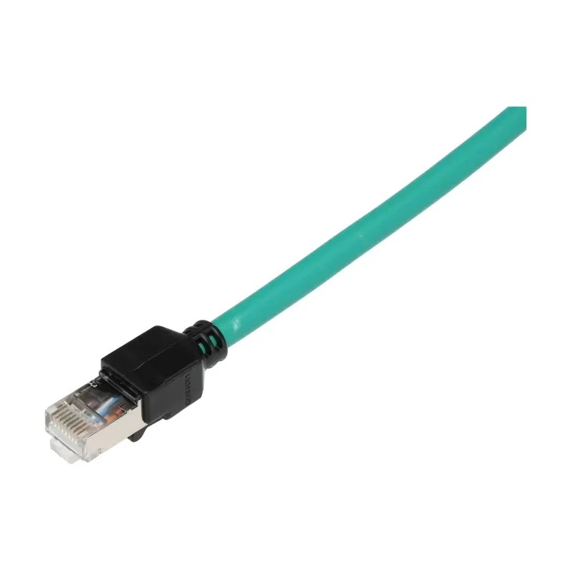 Omron XS6 Shielded Screened Cat6a Ethernet Cable Green Low Smoke Zero Halogen 0.5m 