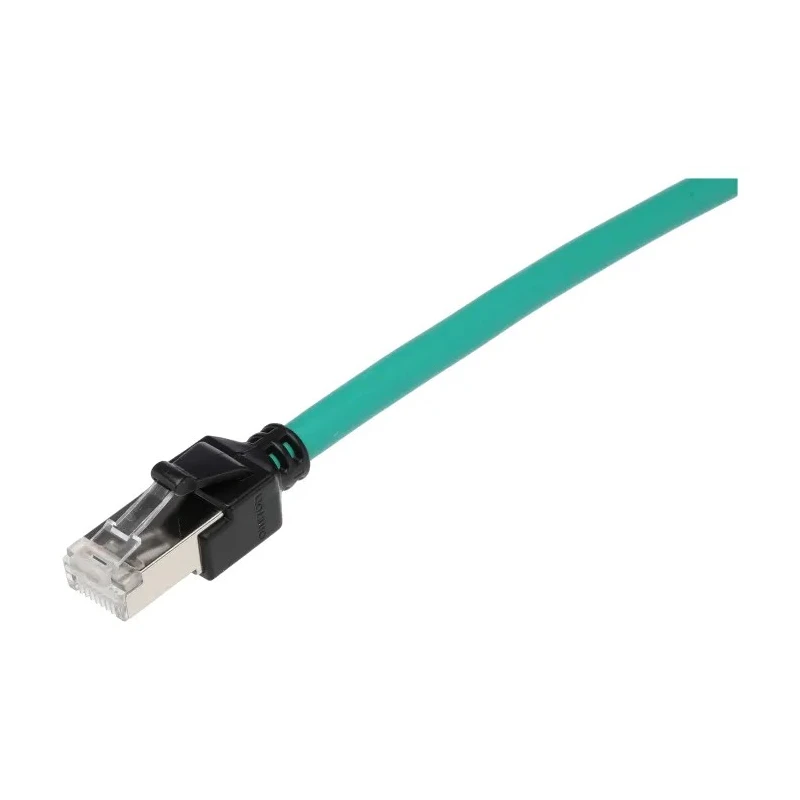 Omron XS6 Shielded Screened Cat6a Ethernet Cable Green Low Smoke Zero Halogen 0.5m 