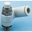 SMC Threaded Series Exhaust Flow Regulator, Inlet Male Threaded UNF 1/4 in, Outlet Male UNF 1/4 in AS2301F-U02-06