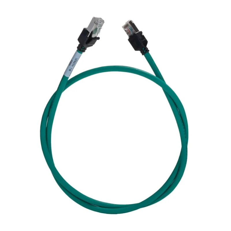 Omron Cat6a Ethernet Cable 48 Core, Green, Low Smoke Zero Halogen Jacket, Terminated, 1 m XS6W-6LSZH8SS100CM-G