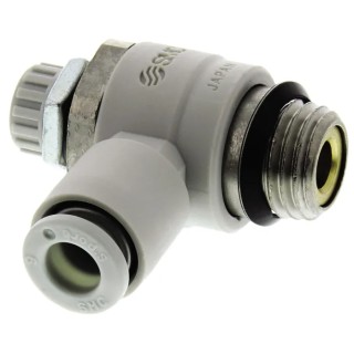 SMC Threaded Series Flow Controller Flow Regulator Inlet Male Threaded UNF 1/4 in Outlet Male UNF 1/4 in AS2201F-U02-06