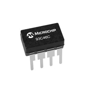Microchip 1 kB Serial EEPROM 200 ns 8-Pin PDIP Serial-Microwire 93C46C-I/P
