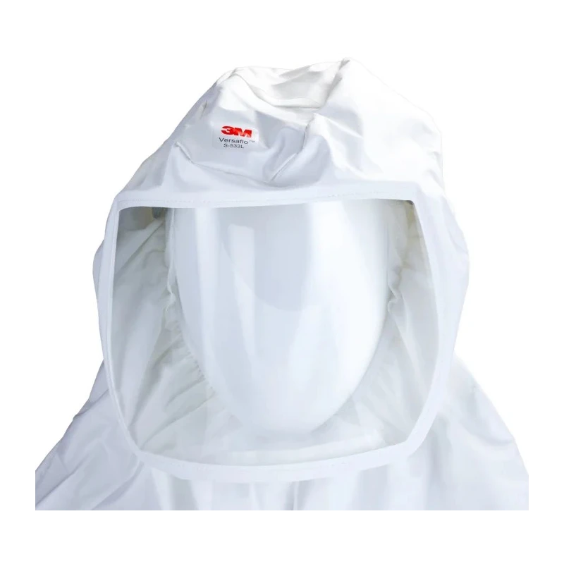 3M White Polyurethane Protective Hood, Resistant to Liquid Splash and Dust, Size M S-533L