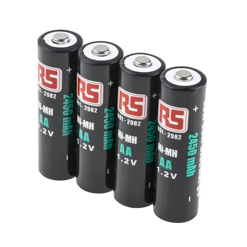 RS PRO Rechargeable AA Nickel Metal Hydride Battery 1.2 V 2.45 Ah Pack of 4 901-2982