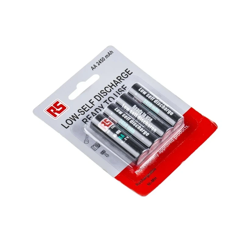 RS PRO Rechargeable AA Nickel Metal Hydride Battery 1.2 V 2.45 Ah Pack of 4 901-2982