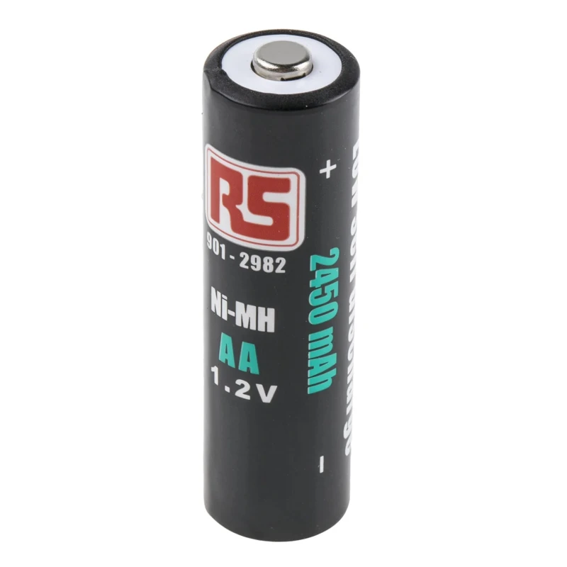 RS PRO Rechargeable AA Nickel Metal Hydride Battery 1.2 V 2.45 Ah Pack of 4 901-2982