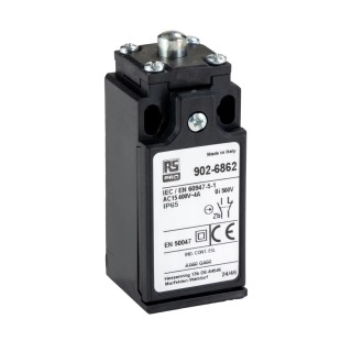 RS PRO Plunger Limit Switch 1 NO/1 NC, IP65 Fibreglass Reinforced Thermoplastic Housing 400V AC 10A IP65