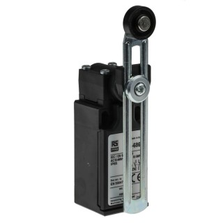 RS PRO Adjustable Roller Lever Limit Switch 1 NO/1 NC 400V AC 10A Fibreglass Reinforced Thermoplastic IP65 IP65