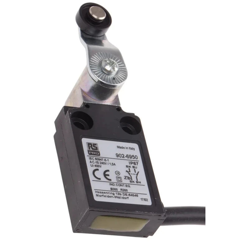 RS PRO Roller Lever Limit Switch, 1 NO/1 NC Contact, IP67, Thermoplastic Housing, 240V AC, 5A, Model IP67