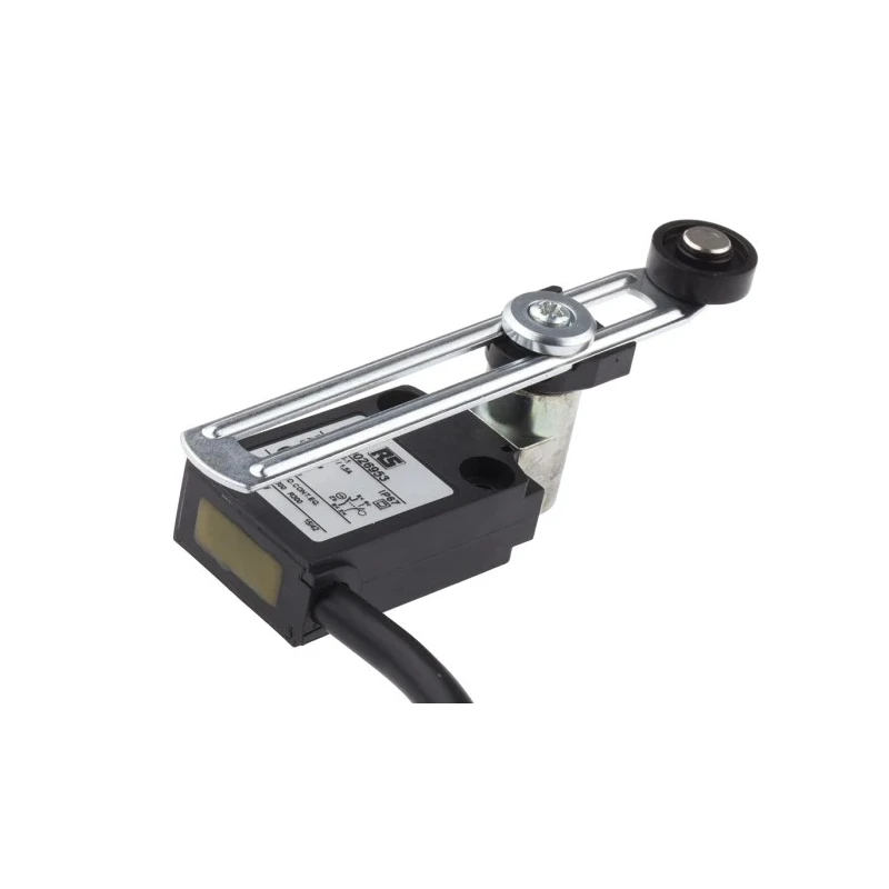 RS PRO Adjustable Roller Lever Limit Switch 1 NO/1 NC Thermoplastic Housing IP67 240V AC 5A IP67