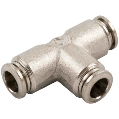 RS PRO 57 Series Brass Pneumatic Fitting Push-in Connection 10 mm Nickel Plated 20 Bar Pressure 197-7849