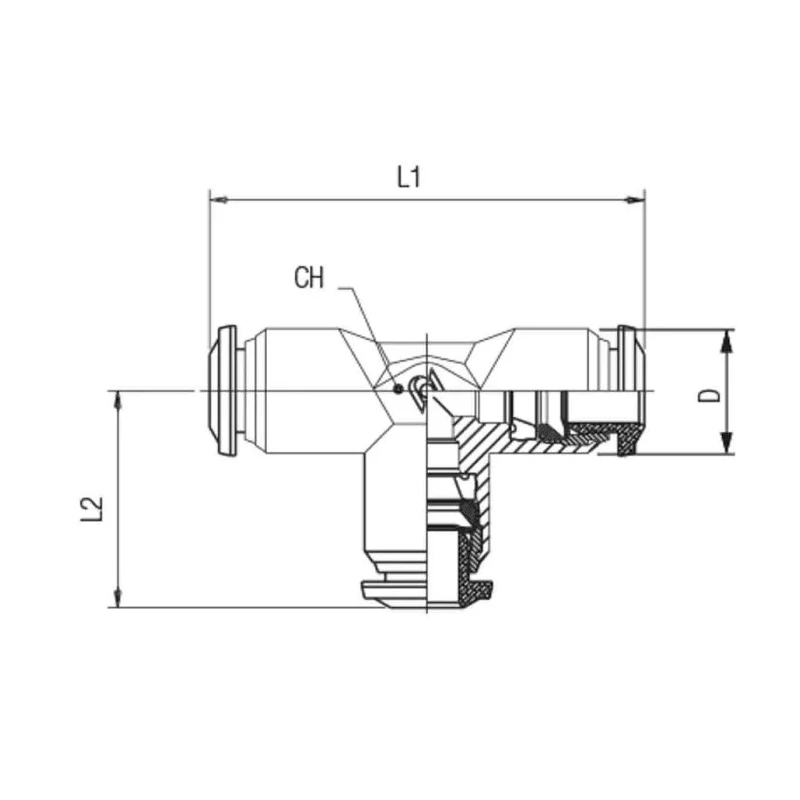 RS PRO 57 Series Brass Pneumatic Fitting Push-in Connection 10 mm Nickel Plated 20 Bar Pressure 197-7849