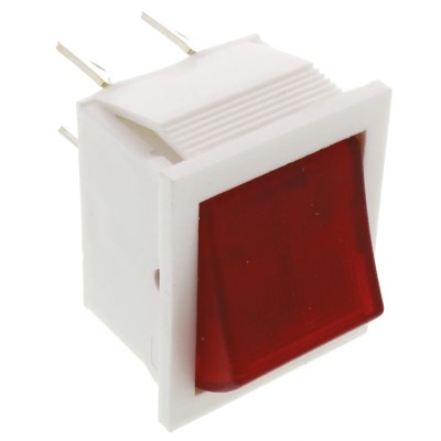Arcolectric (Bulgin) Ltd Illuminated DPST On-Off Rocker Switch Panel Aluminium Housing Red Actuator C1353AANAK