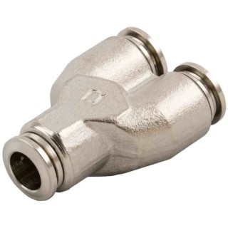 RS PRO Nickel Plated Brass Pneumatic Fitting Push-In 6 mm x 6 mm 57 Series 197-7854
