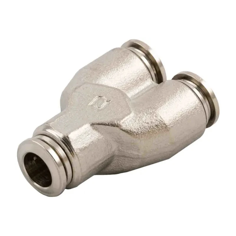 RS PRO Nickel Plated Brass Pneumatic Fitting Push-In 6 mm x 6 mm 57 Series 197-7854