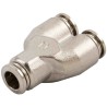 RS PRO Nickel Plated Brass Pneumatic Fitting Push-In 6 mm x 6 mm 57 Series 197-7854