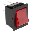 Arcolectric (Bulgin) Ltd Illuminated DPST Red Actuator On-Off Rocker Switch Panel Cutout 27.2 x 22.2 mm C1353AANAB