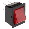 Arcolectric (Bulgin) Ltd Illuminated DPST Red Actuator On-Off Rocker Switch Panel Cutout 27.2 x 22.2 mm C1353AANAB