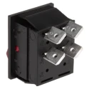 Arcolectric (Bulgin) Ltd Illuminated DPST Red Actuator On-Off Rocker Switch Panel Cutout 27.2 x 22.2 mm C1353AANAB