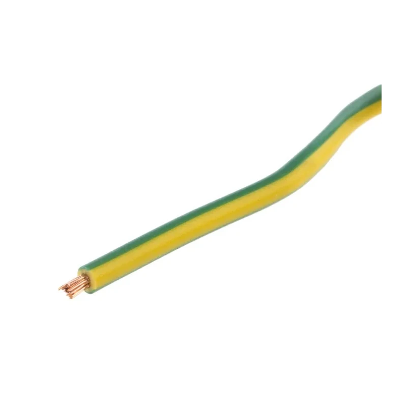 RS PRO Green, Yellow 1 mm² 17 AWG Hook Up Wire, 29x0.2 mm Strands, 100 m Length, PVC Insulated, 500 V, Flame 902-8381