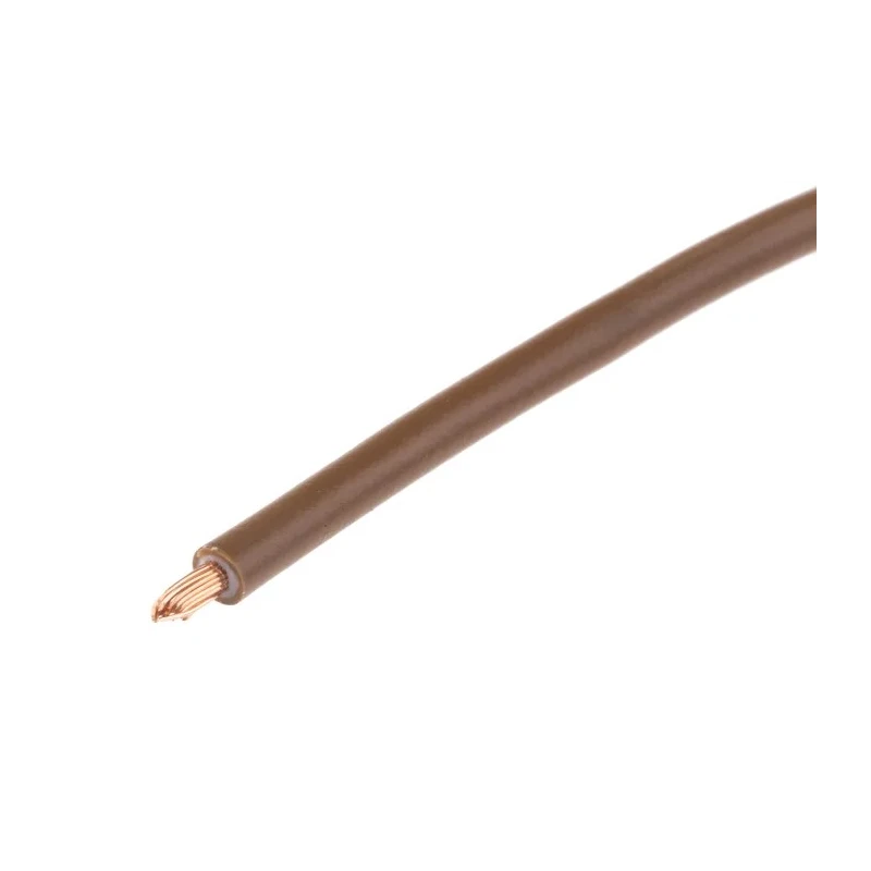 RS PRO Brown 1 mm² H05V-K Series Hook Up Wire, 17 AWG, 29/0.2 mm Core Strands, 100 m Length, Polyvinyl Chloride 902-8388