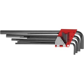Teng Tools 9 Piece L Metric Hex Key Set 1.5 to 10 mm Chrome Vanadium Steel Black Finish 1479MMRL