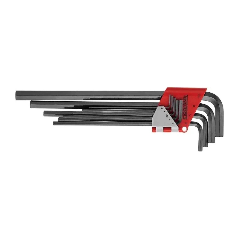 Teng Tools 9 Piece L Metric Hex Key Set 1.5 to 10 mm Chrome Vanadium Steel Black Finish 1479MMRL