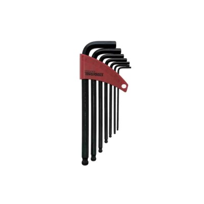 Teng Tools 7 Piece L Metric Hex Key Set Black Finish Chrome Vanadium Steel 2.5 to 10 mm 1475