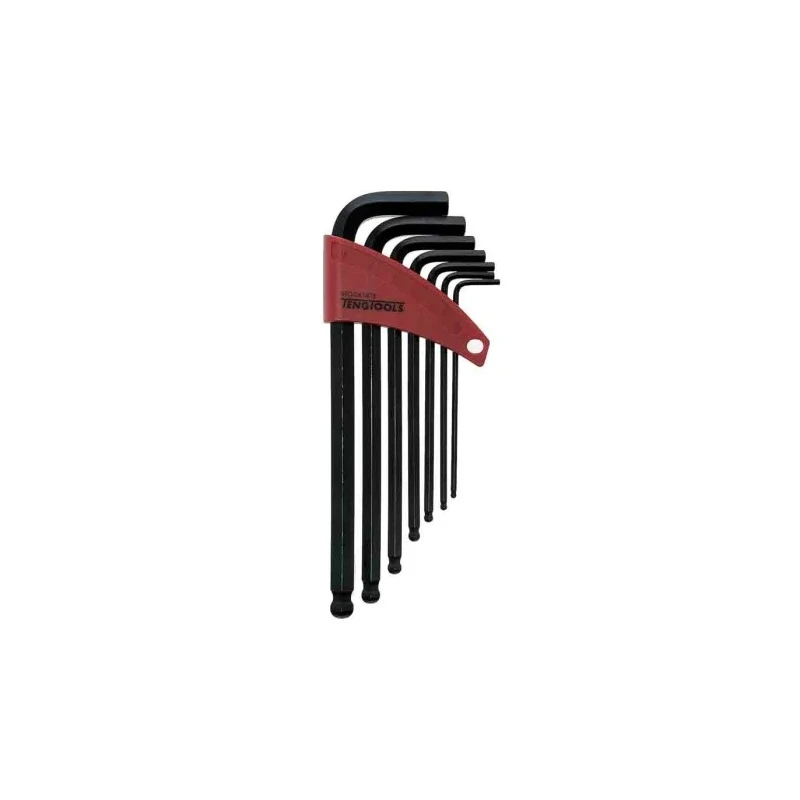 Teng Tools 7 Piece L Metric Hex Key Set Black Finish Chrome Vanadium Steel 2.5 to 10 mm 1475