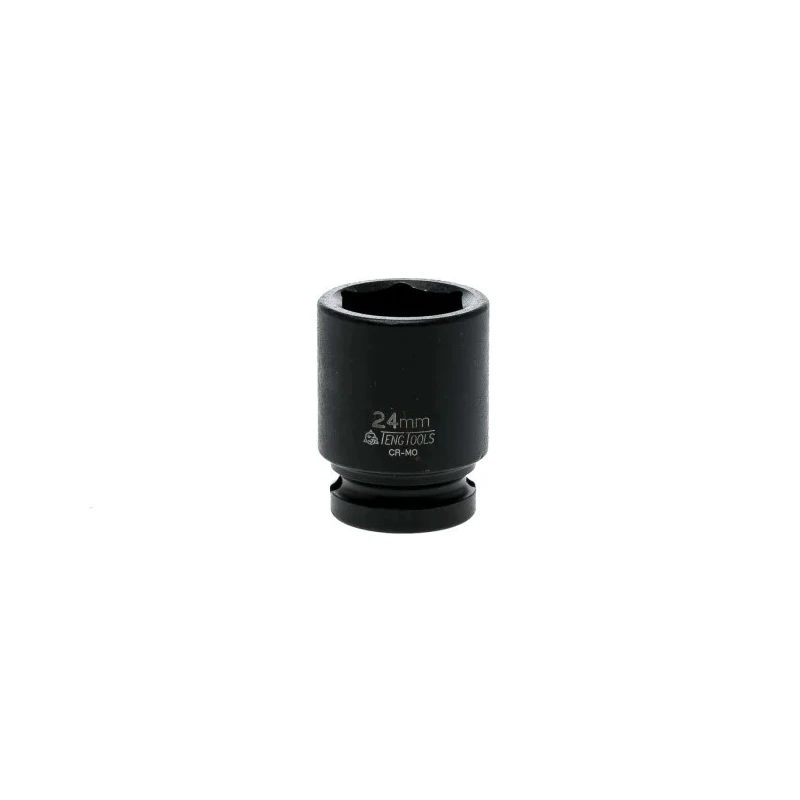 Teng Tools 24 mm 12.7 mm Drive 6 Point Impact Socket, Black Phosphate Finish, 35mm Length 920524N