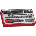 Teng Tools Hex, Torx, Slotted, Phillips Screwdriver Bit Set, 84 Pieces, Alloy Steel, 50mm Length, 6.35 mm Drive Size TTMDR84
