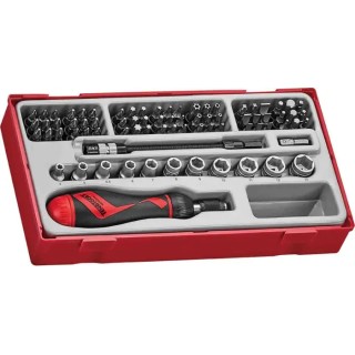 Teng Tools Hex, Torx, Slotted, Phillips Screwdriver Bit Set, 84 Pieces, Alloy Steel, 50mm Length, 6.35 mm Drive Size TTMDR84