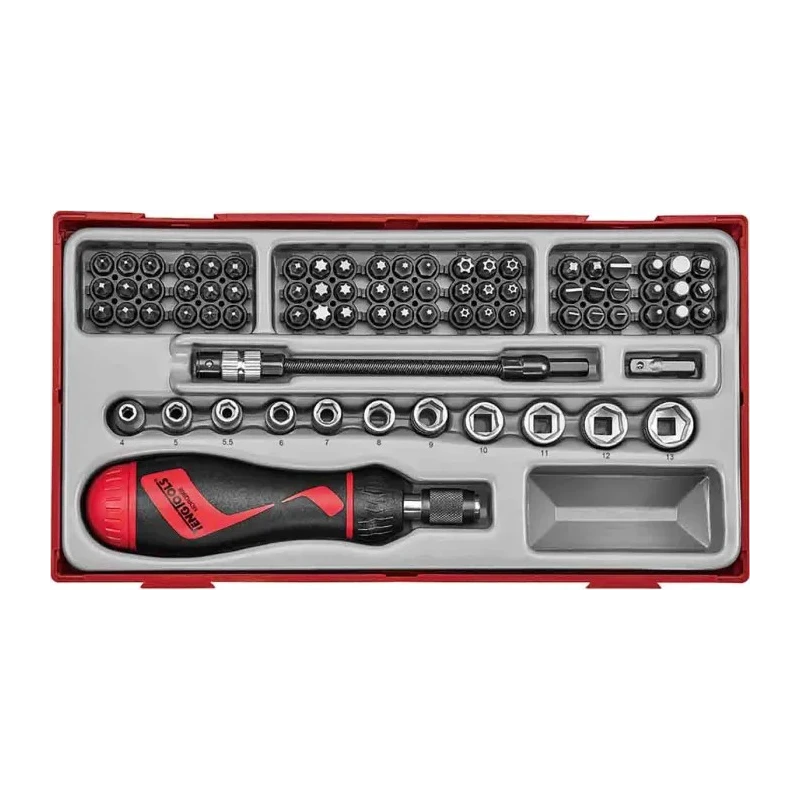 Teng Tools Hex, Torx, Slotted, Phillips Screwdriver Bit Set, 84 Pieces, Alloy Steel, 50mm Length, 6.35 mm Drive Size TTMDR84