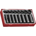 Teng Tools 16-Piece 1/2 in Drive 6 Point Impact Socket Set Chrome Molybdenum Steel Blackened Finish TT9116N